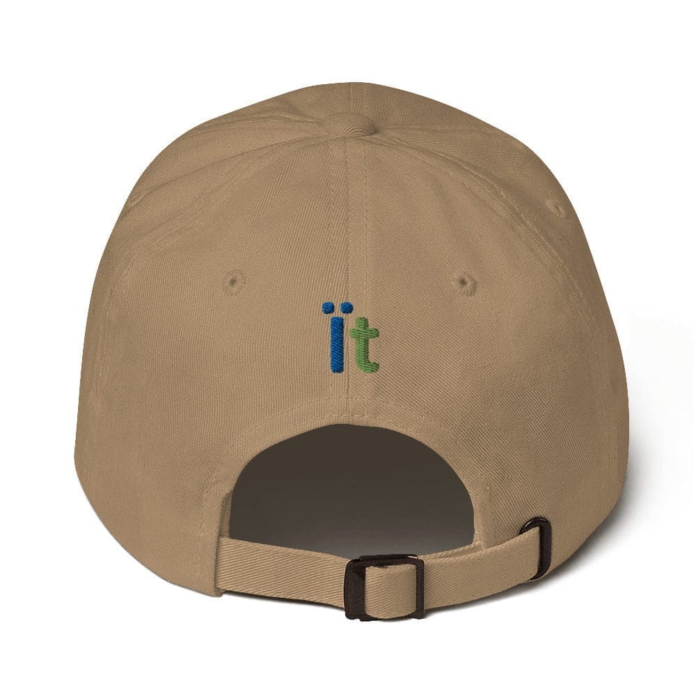 Back view of beige baseball cap.