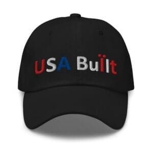 Black baseball cap with "USA Built" embroidery