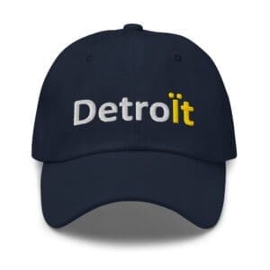 Navy baseball cap embroidered "Detroit"