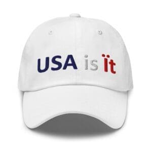 White cap embroidered with USA is it