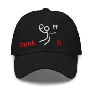 Black cap with embroidered stick figure dunk