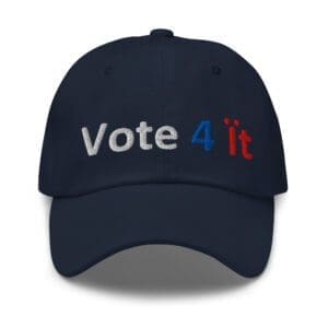 Navy baseball cap embroidered Vote 4 it