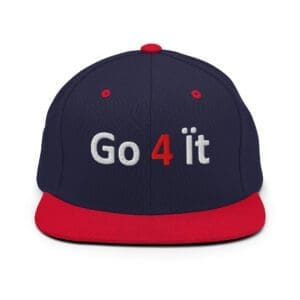 Navy cap with red brim embroidered Go4it