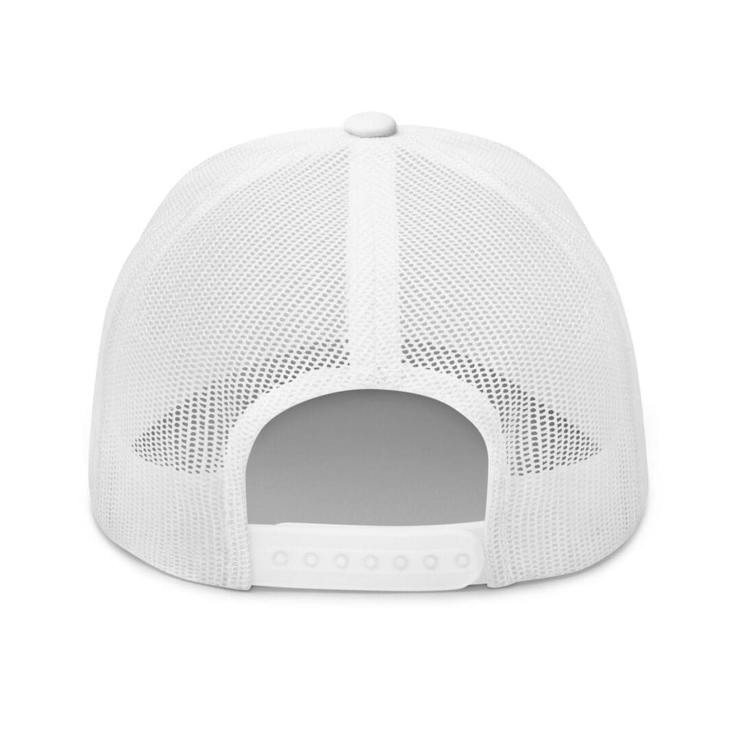 Back of white mesh snapback cap