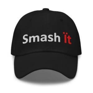 Black baseball cap embroidered "Smash it"