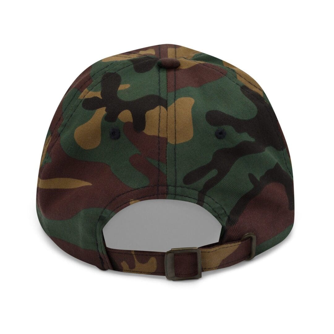 Rear view of camouflage baseball cap