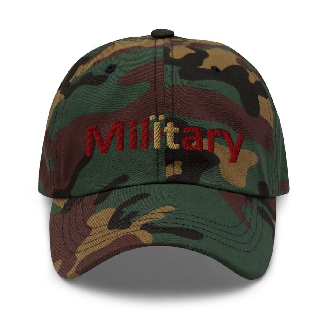 Camouflage baseball cap embroidered with "Military"