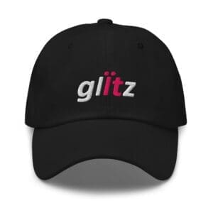Black cap with glitz embroidered logo